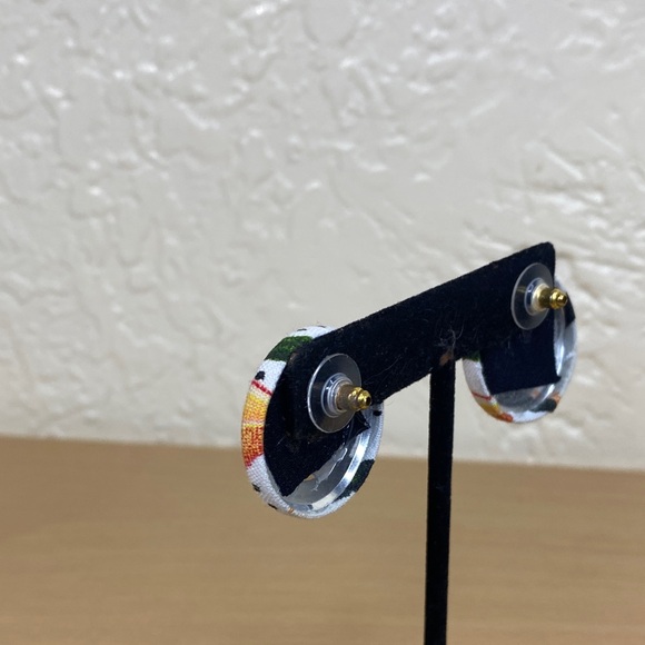 Elegant Polka Dot Button Earrings - Picture 5 of 5